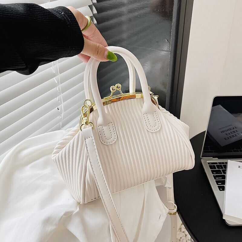 Pleated Handbag with Handle Shoulder Bag Women Clutch Purses Crossbody Bag