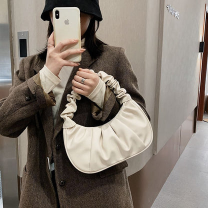 Pleated Handbags Synthetic Bags Leisure Shopping Shoulder Bags Dumpling Handbag