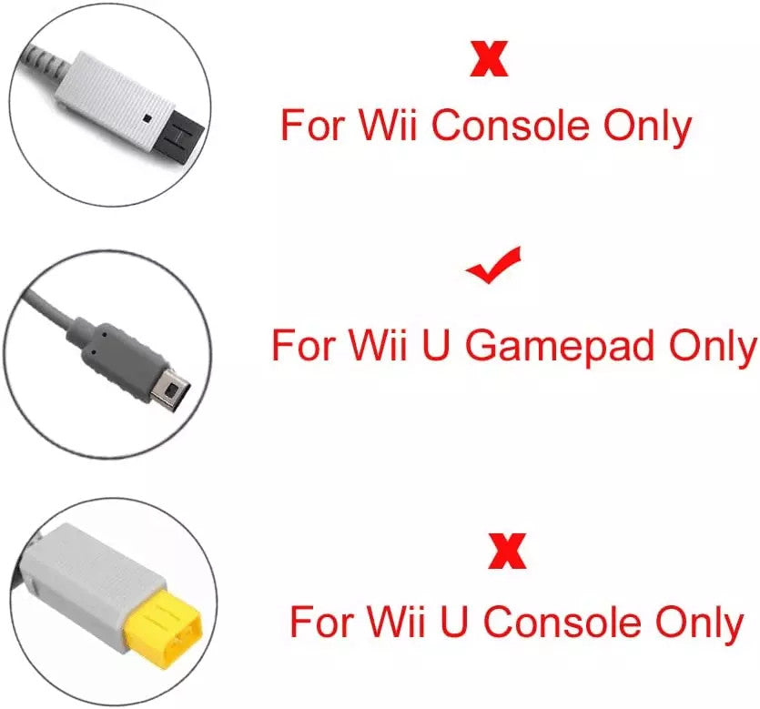 AC Power Supply Charging Adapter Cable Charger For Nintendo Wii U GamePad Lot