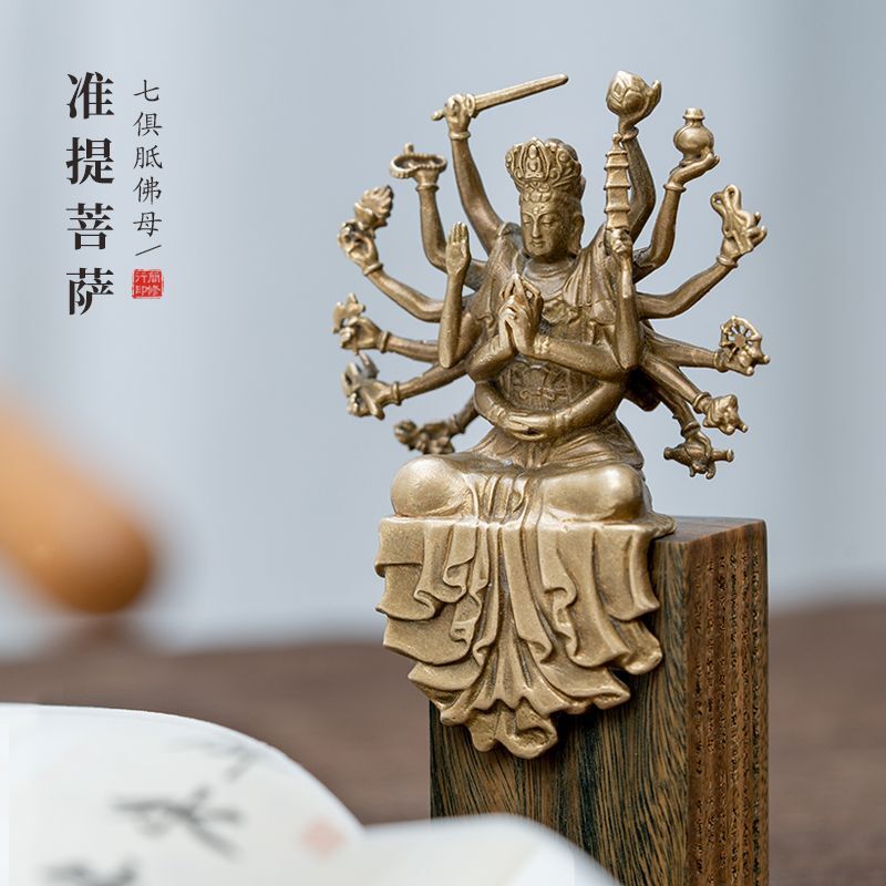 6.4CM Buddhist Articles Mini Buddha Mother Carvings Handmade Bronze Ornaments