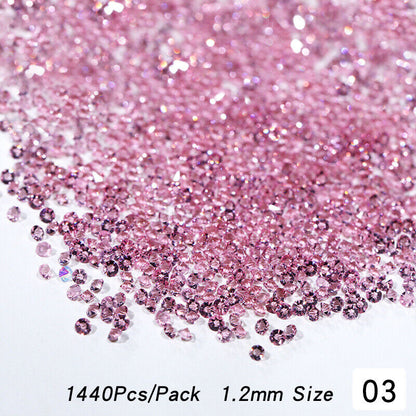 1440pc/bag Crystal AB Gold 3D Flat Back Crystal Nail Art Rhinestones Decoration