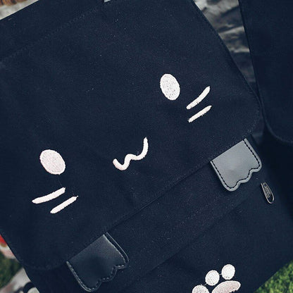 Girl's Canvas Backpack Teenage Rucksack Trip School Bag Women's Cartoon Knapsack