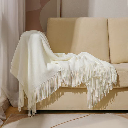 Sofa Knitted Blanket Cotton Thread Nordic Solid Color Protective Cover Bedspread