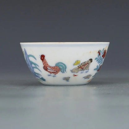 Exquisite Old Porcelain Famille-Rose Porcelain - Chicken Bowl Ming Chenghua