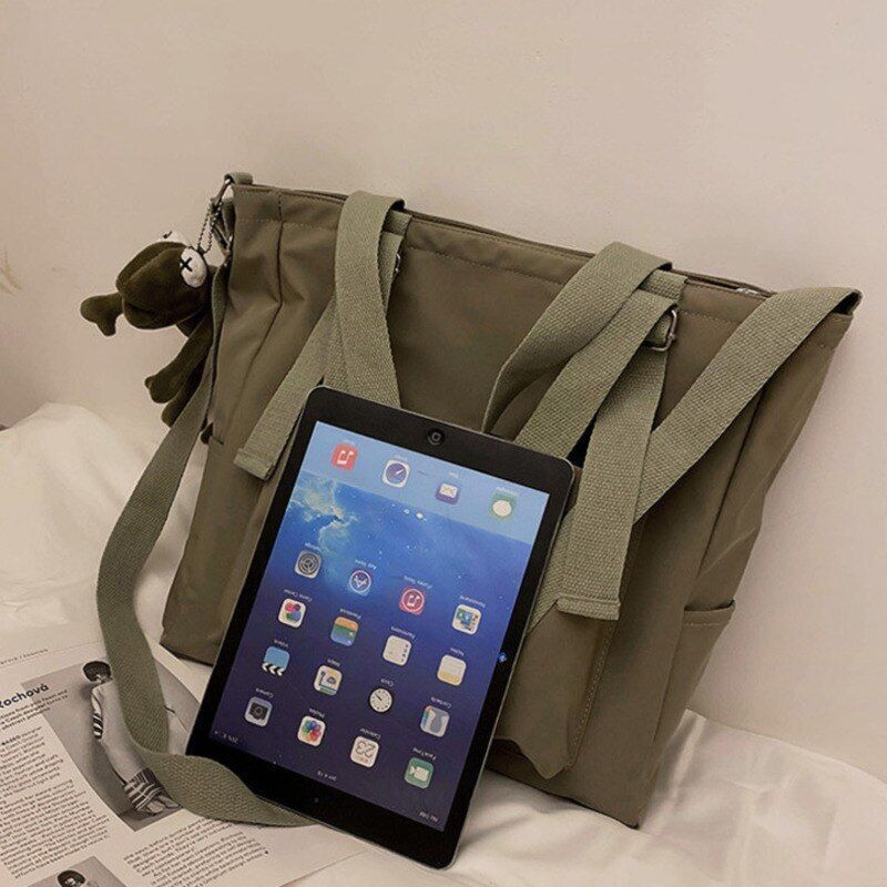 Large Handbag Shoulder Bag Waterproof Nylon Purse Canvas Crossbody 36*10*34 CM