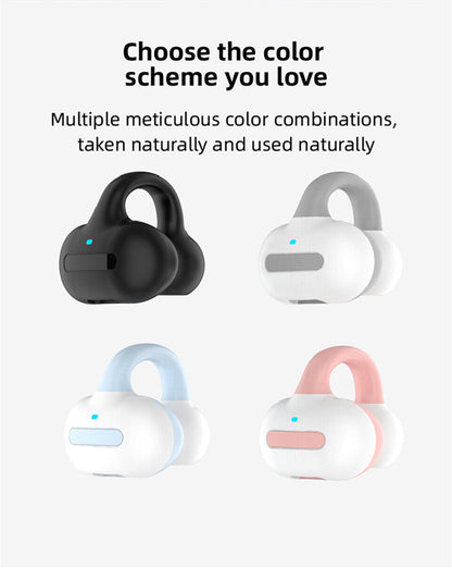 Ear Clip Bone Conduction Headphones Bluetooth 5.3 Wireless Sport Headset Earbuds
