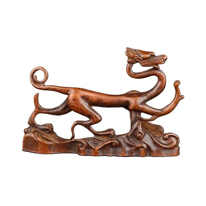 Chinese Statue Bronze Realistic Dragon Pen Holder Tea Pet Decorative