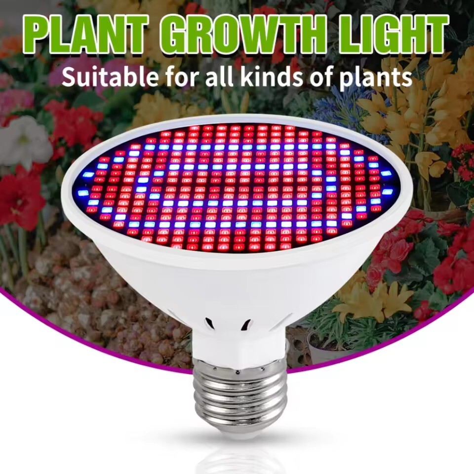 300LED Grow Light Bulb Full Spectrum Light for Indoor Plants Flowers Veg Growing