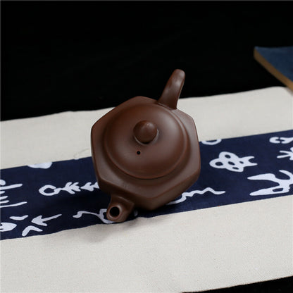 Chinese Yixing Zisha Clay Pottery Teapot Hexagon Design Clay Pot