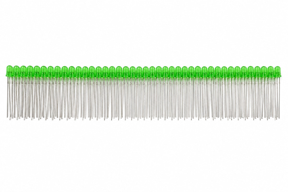 Flashing LED / Blinking LED - Green - 3mm - 100 Pack