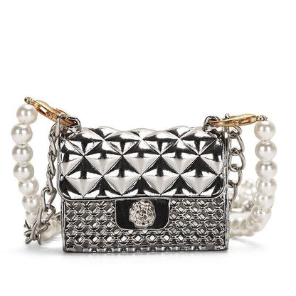 Women fashion Purse Pearl Straps Crossbody bag Mini Fashion Chain Shoulder Purse