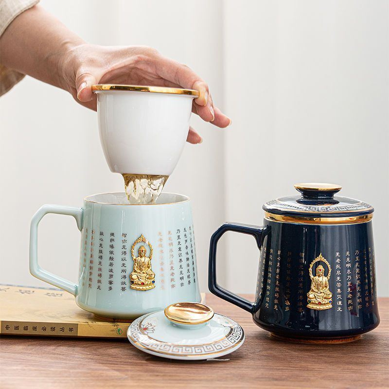 12.8CM Buddhist Tea Set Tea Cup Ceramic Buddha Tea Cup Tea Making Cup