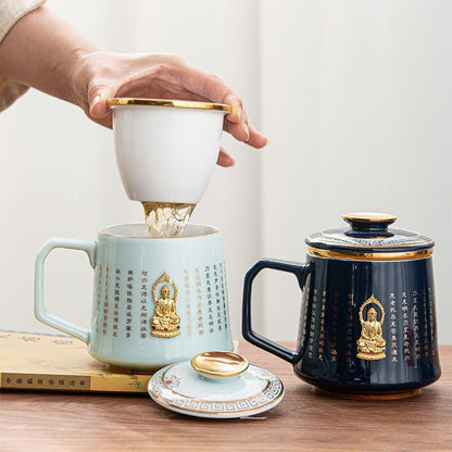 12.8CM Buddhist Tea Set Tea Cup Ceramic Buddha Tea Cup Tea Making Cup
