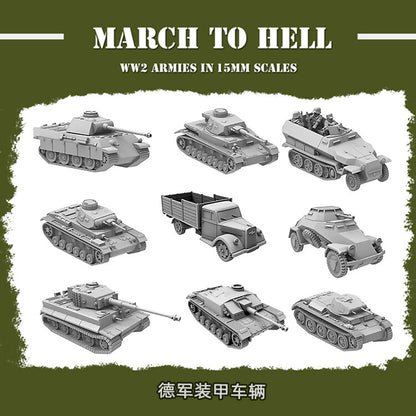 1/72 World War II German Tiger Tank Model 3D Printed Resin（Not Colored）