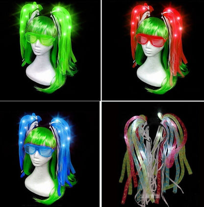 Women Hair Accessories Extension Light Up Braids Crown Bands Pipe Party Costumes