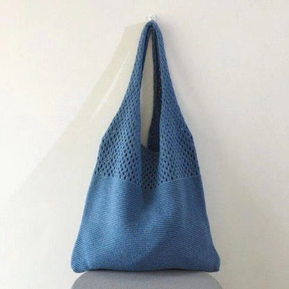 Simple Handbag Women's Knitted Shoulder Bag Large Capacity Tote Beach Bag