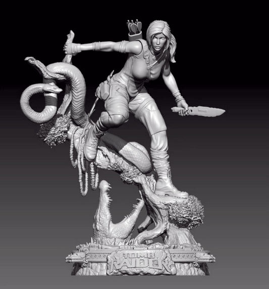 1/24 resin figure model kit Tomb Raider Laura Unpainted Unassembled