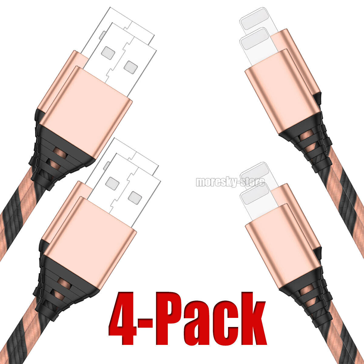 4x Charging Cable 3/6/10ft Data Sync Charge Cord For iPhone 5/5S/5C/6/6s Plus