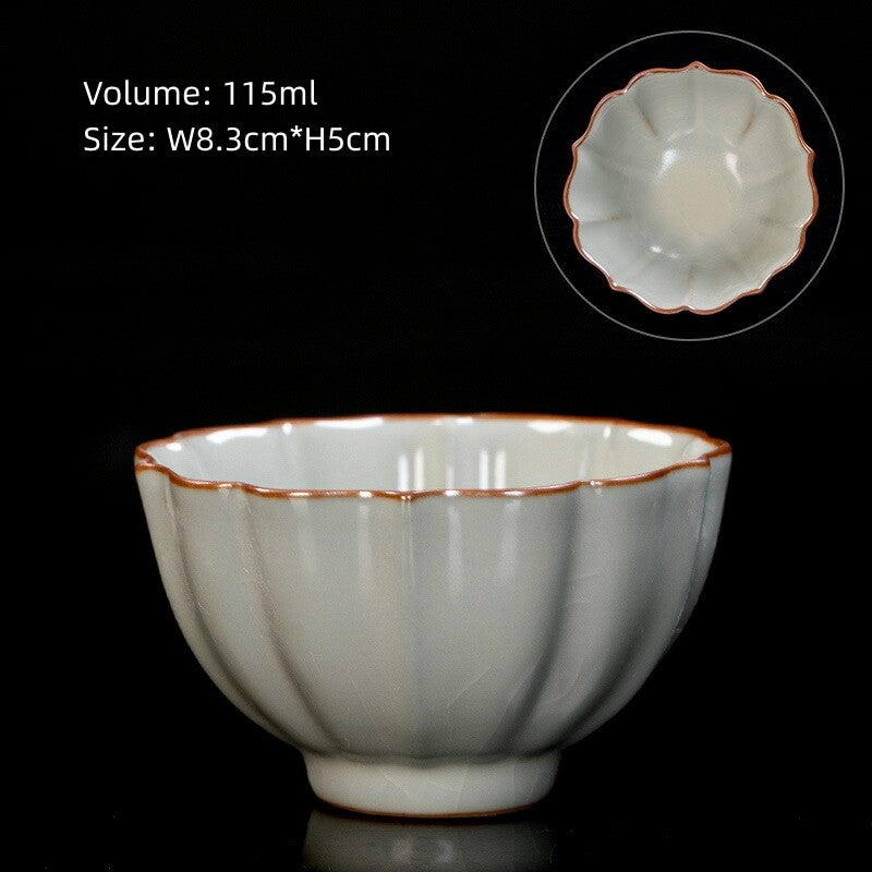 Boutique Ruyao Craft Tea Cup One Piece Crackle Glaze Porcelain Master Cup Marked