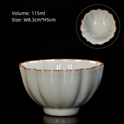 Boutique Ruyao Craft Tea Cup One Piece Crackle Glaze Porcelain Master Cup Marked