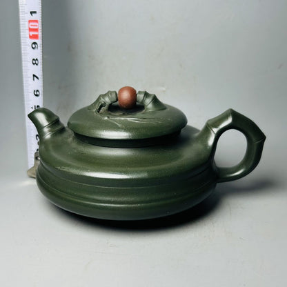 Vintage Chinese Yixing Purple Clay Teapot Zisha Ceremony Bamboo Tea Set Collect