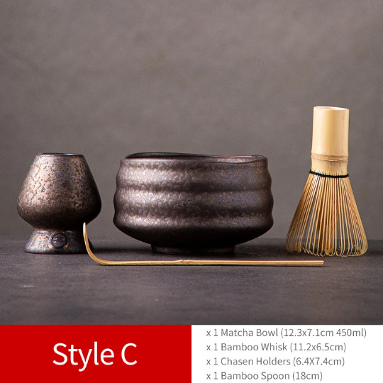 Unique Ceramic Matcha Bowl with Chasen Holder Matcha Kits Tea Ceremony Set