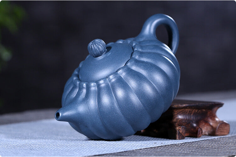Marked Chinese Yixing Zisha Blue Clay Pottery Handmade Exquisite Teapot Tea Pot