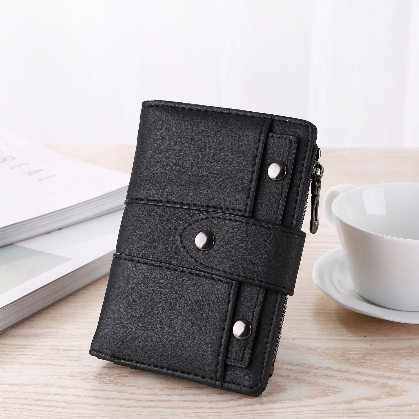 Wallet Simple Retro Rivets Short Wallet Coin Purse Card Holders Handbag Vintage