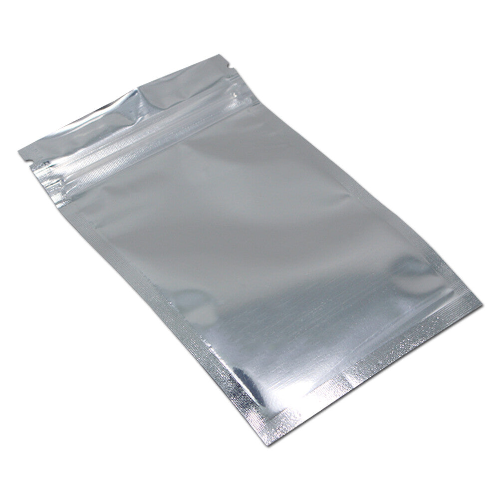Zipper Lock Mylar Bags Clear Plastic Food Storage Bags Silver Flat