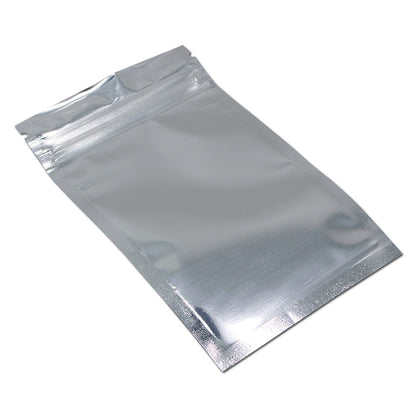 Zipper Lock Mylar Bags Clear Plastic Food Storage Bags Silver Flat