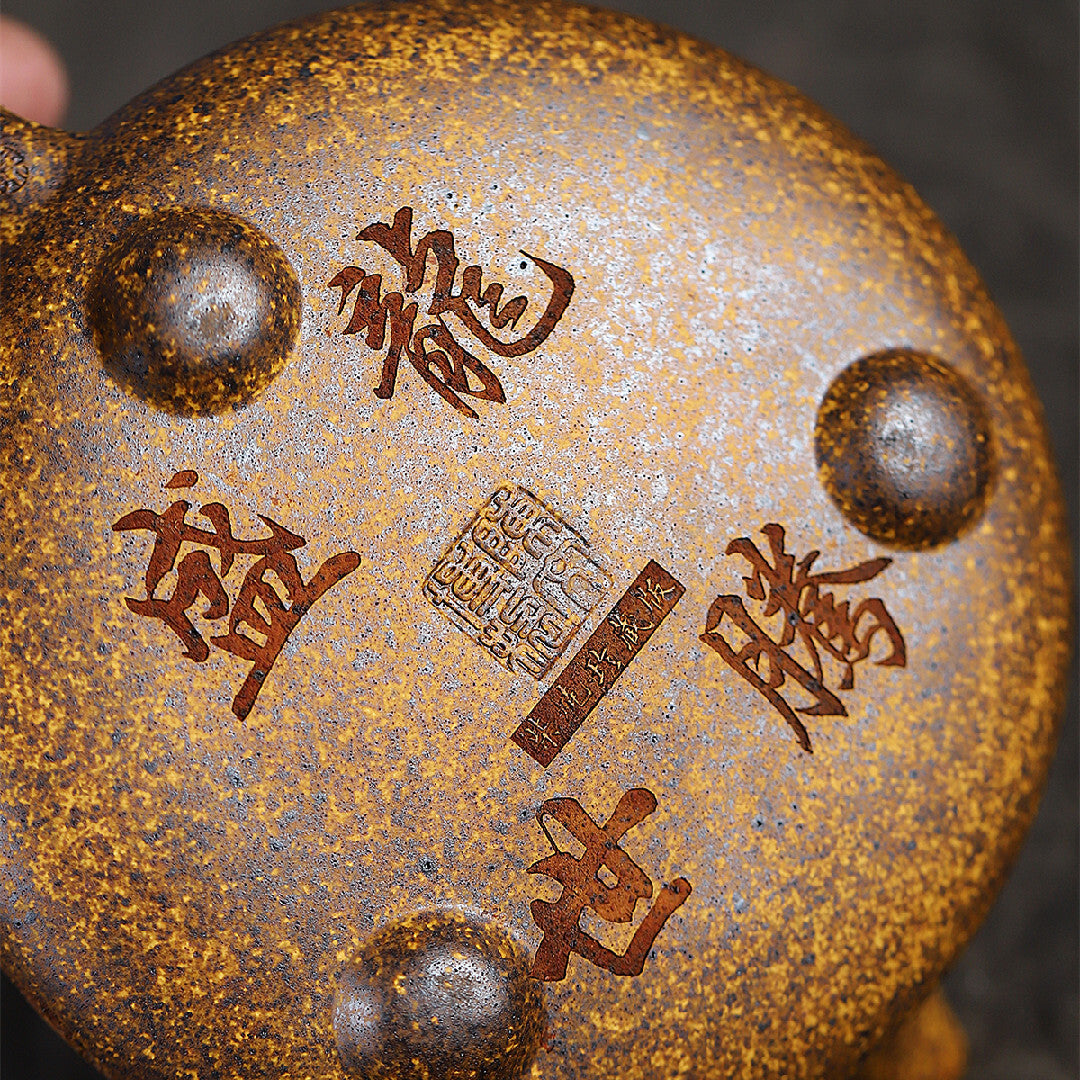 14 Infuser Holes Handmade Tea Pot Real Yixing Zisha Duan Clay Dragon Carved Pots