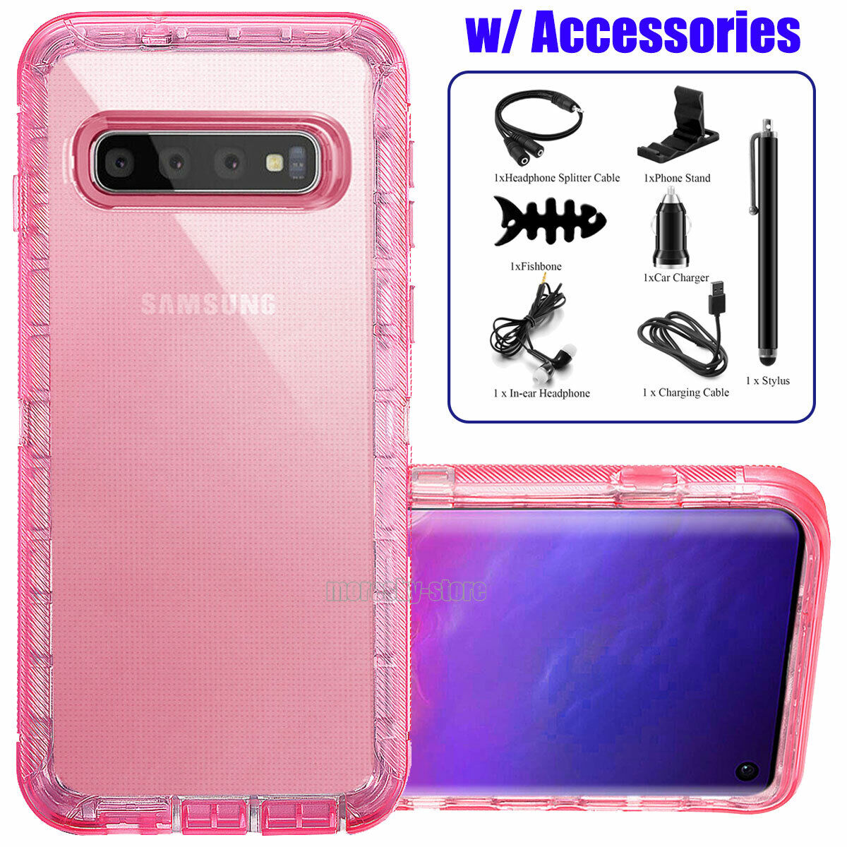 For Samsung Galaxy S10e S10 Plus Transparent Case Clear Phone Cover +Accessories
