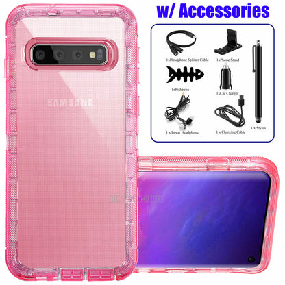 For Samsung Galaxy S10e S10 Plus Transparent Case Clear Phone Cover +Accessories