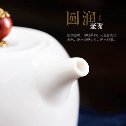 220ml Porcelain Teapot KungFu Tea Set Household Handmade XiShi Pot Filter Kettle