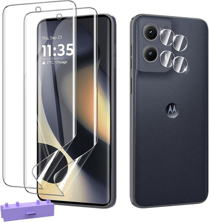 2 Pack Screen Protectors for Moto Edge 2024 TPU Soft Flexible[Not Glass]+2 Pack