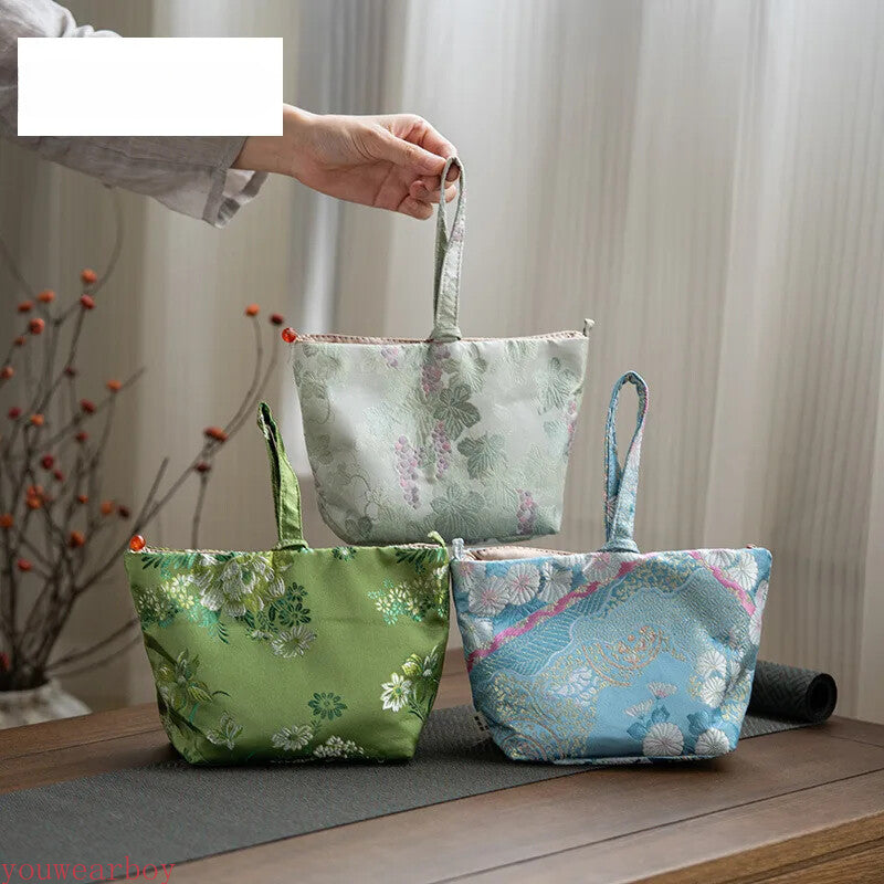 Portable Handmade Fabric Tea Cozies Teacup Bag Tea Cosy Gaiwan Set Storage