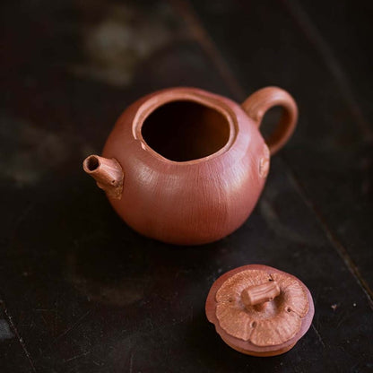 3.4oz Full Handmade Tea Pot Persimmon Design Yixing Zisha Jiangpo Clay Pot 100ml