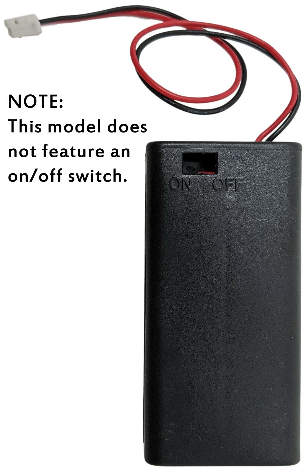 AA Battery Holder with Cover and JST Connector (Holds 2 AA Batteries)