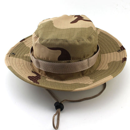 Summer Boonie Brim Bucket Hat Fishing Hiking Hunting Military Outdoor Safari Cap