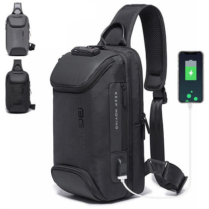 TSA Lock Charging Port Water Resistant Chest Pack Sling Bag One Strap Backpack