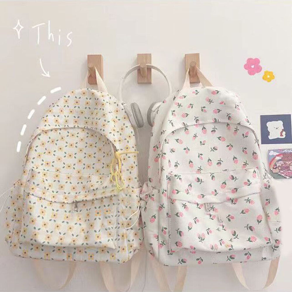 Travel Bag Sports Bag Female Bag Girls School Bag Backpack Cute Ins Floral