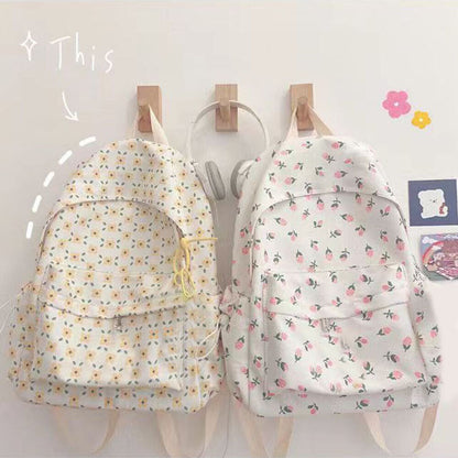 Travel Bag Sports Bag Female Bag Girls School Bag Backpack Cute Ins Floral