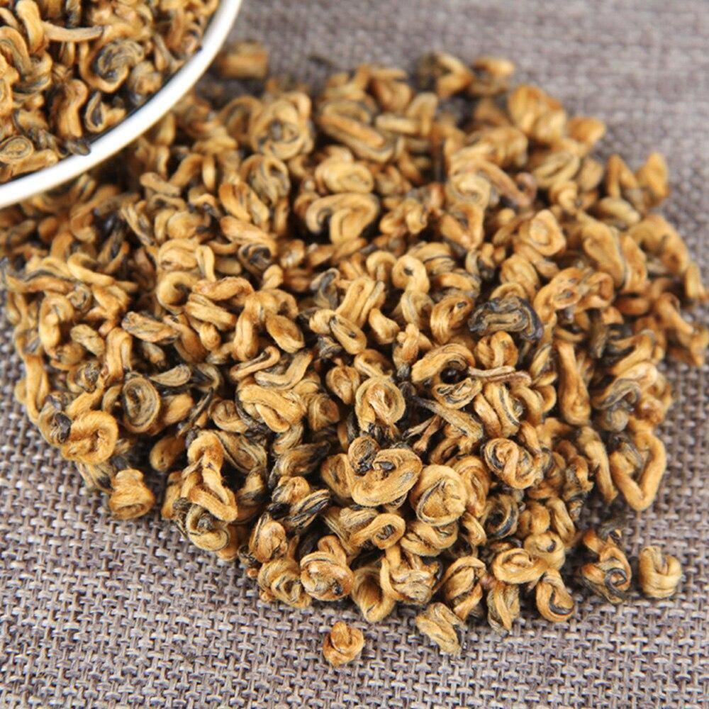 250g 2023 Yunnan Chinese Golden Spiral Black Tea Dianhong Red Single Bud Black