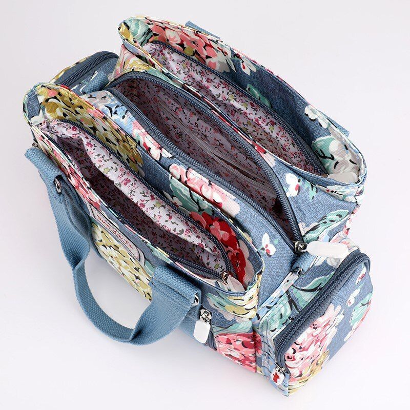 Nylon Flower Pattern Crossbody Bag Shoulder Purse Large Handbag Tote 25*11*20 CM