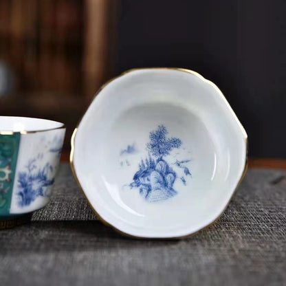 Color Enamel Craft Porcelain Tea Cup 110ml Chinese Ceramic Master Cup Floral New