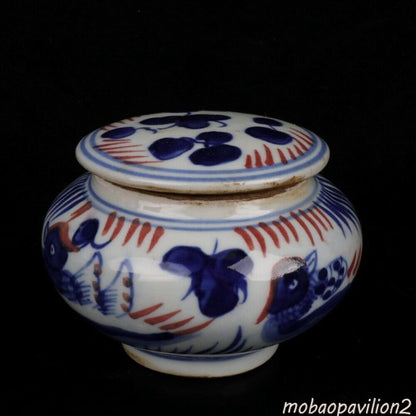 Old Chinese Porcelain Color Painted Mandarin Duck Playing Jar Pots