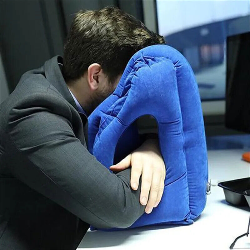 Inflatable Travel Sleeping Bag Neck Pillow Men Women Airplane Train Sleeping