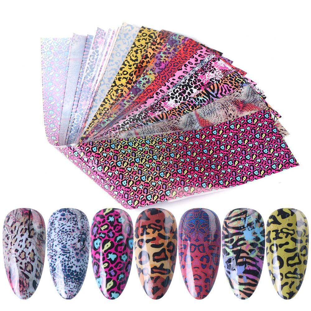 Nail Art 10Pcs Matte Metallic Foils Gold Silver Mirror Starry Paper Gel Stickers