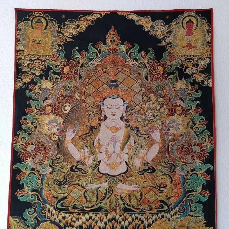 36-Inch Exquisite Tibetan Thangka Wall Hanging Tapesty Collection Exquisite Art Works -