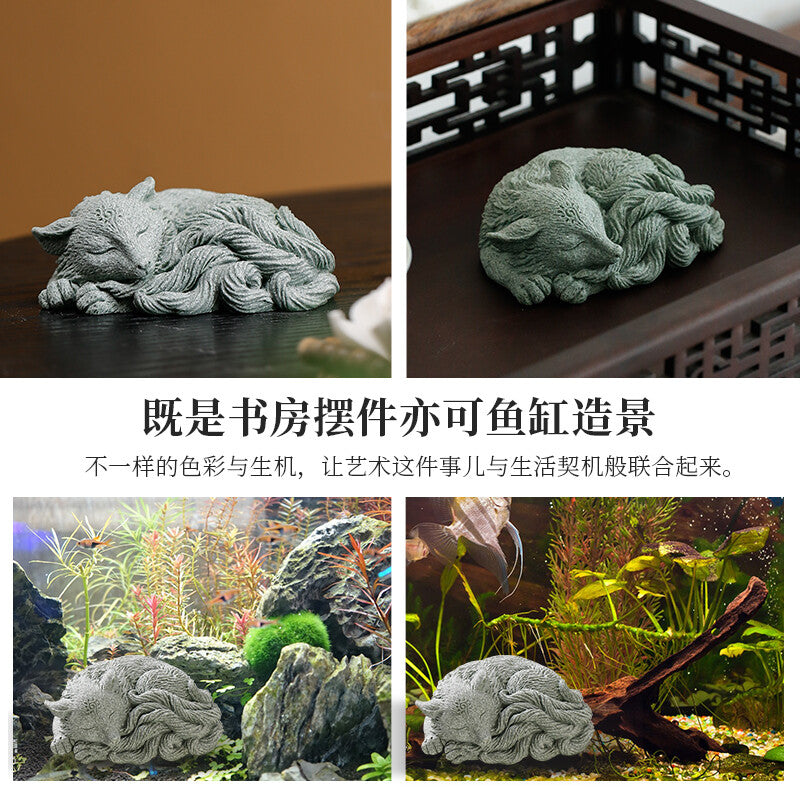 Creative New Chinese Nine Tailed Spirit Fox Tea Pet Decoration